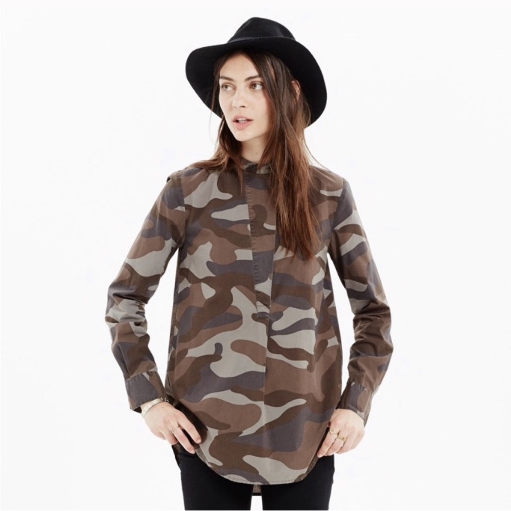 Madewell Camouflage Button-Up Top
